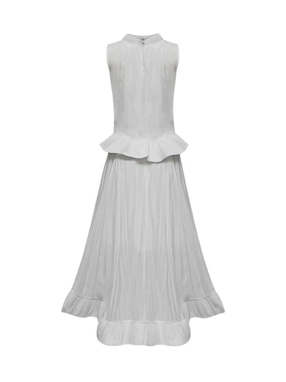 Sleeveless Ruffled Two-piece Dress